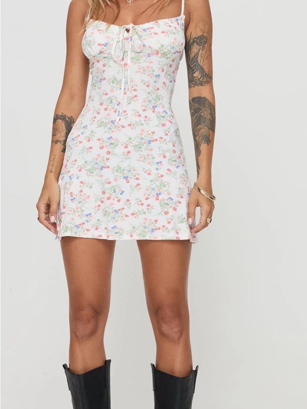 Princess Polly Ionna Mini Dress White/ Floral